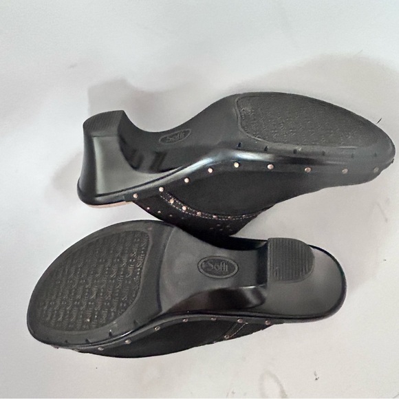 SOFFT Womens Langston Suede Leather Studded Clog Mule Slide Black Size 8.5 - Picture 10 of 10